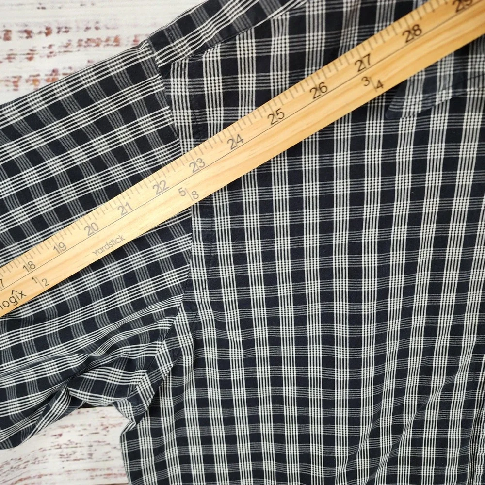 Polo Ralph Lauren Lowell Sport‎ Shirt Large Regular Black White Plaid Cotton LS